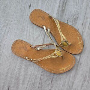 vintage Baby Phat | Y2K gold gem sparkle baddie flip-flop slide sandals WMS 7.5